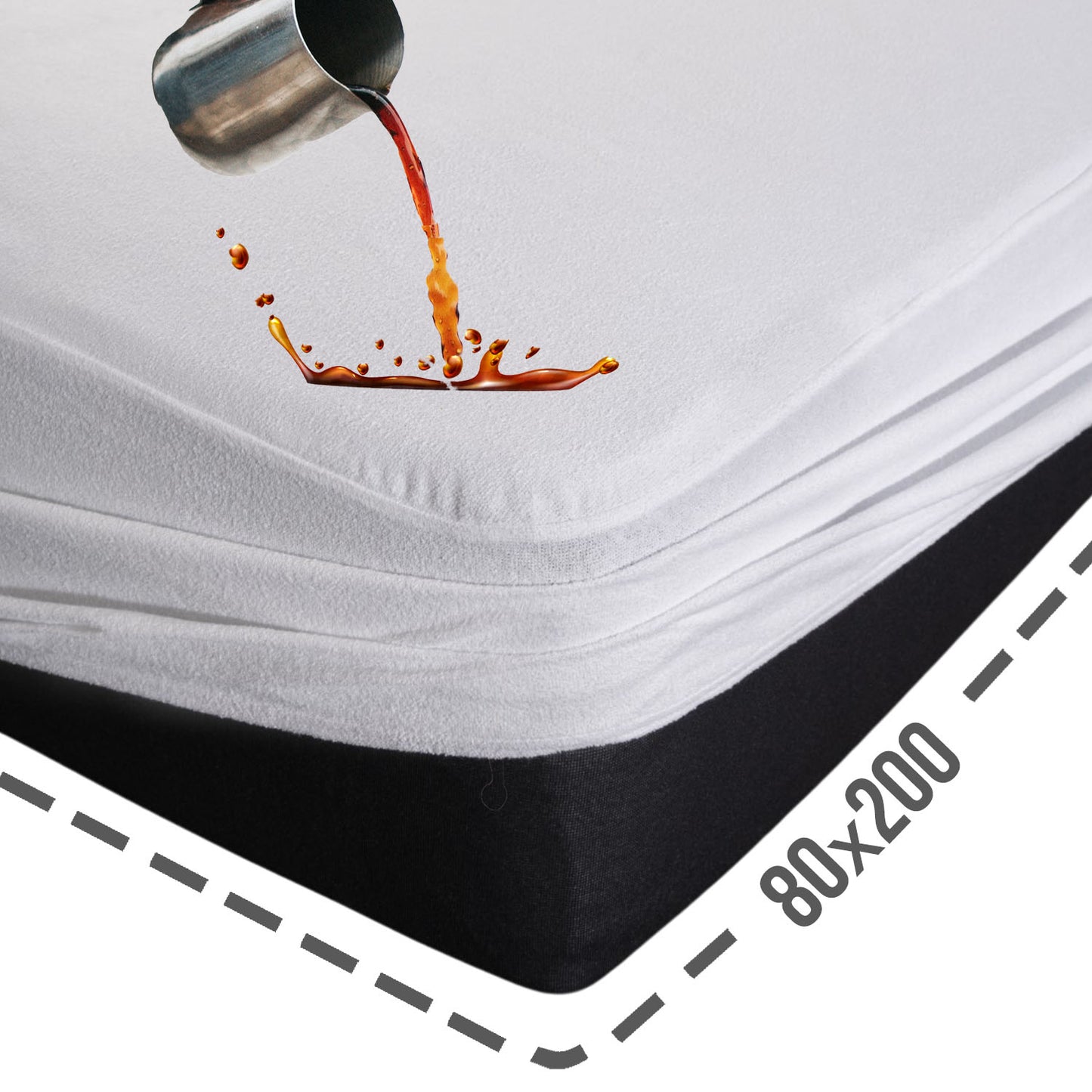 Protège-matelas imperméable 80x200 - Drap-housse éponge imperméable