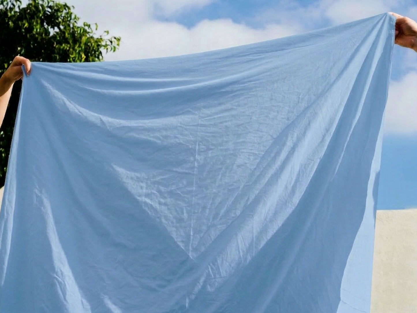 Drap en coton - Bleu clair