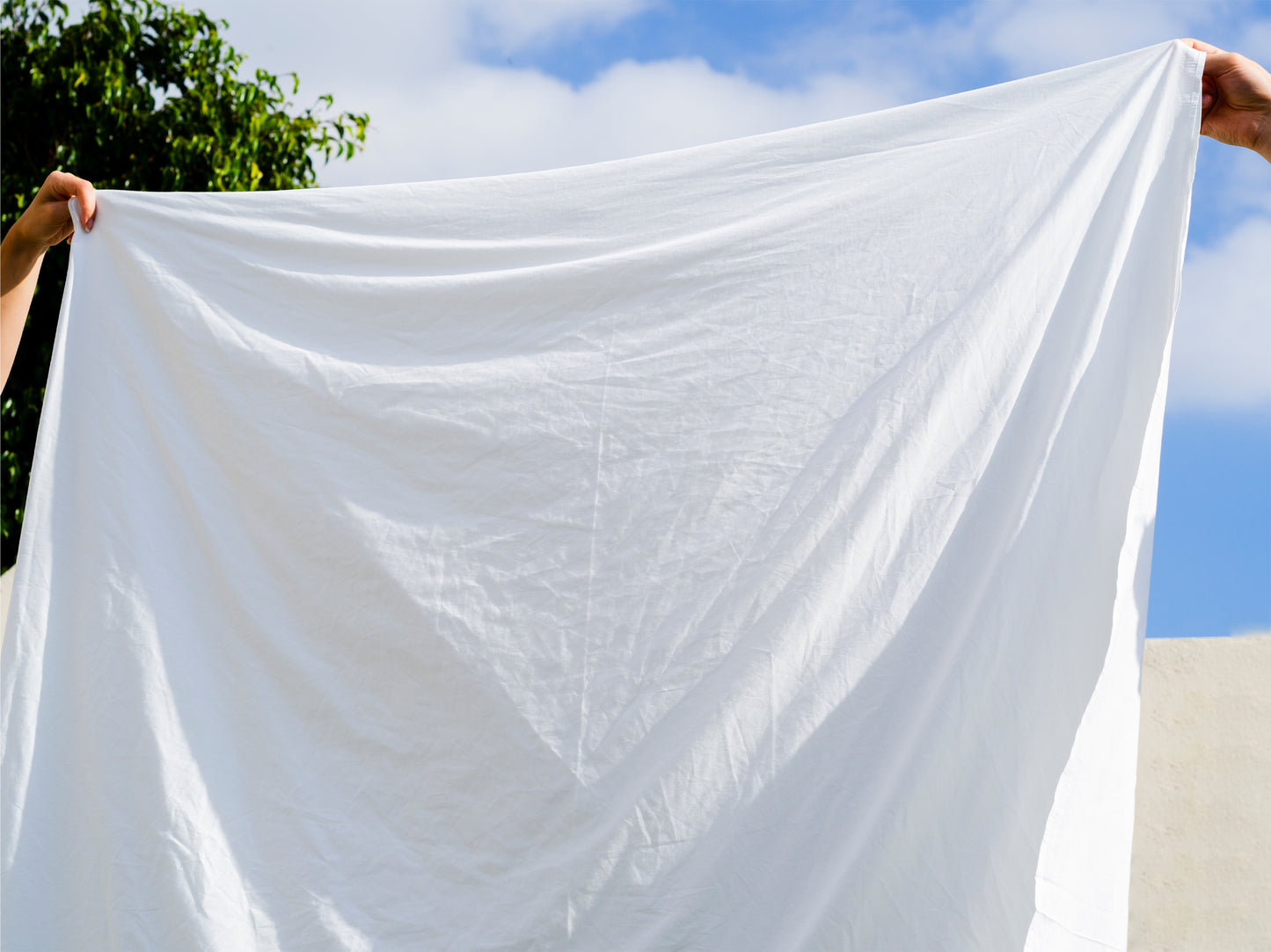 Drap de lit en coton - Blanc